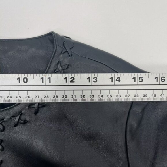 Vintage Cache Leather Fringe Crop Jacket - Picture 12 of 14